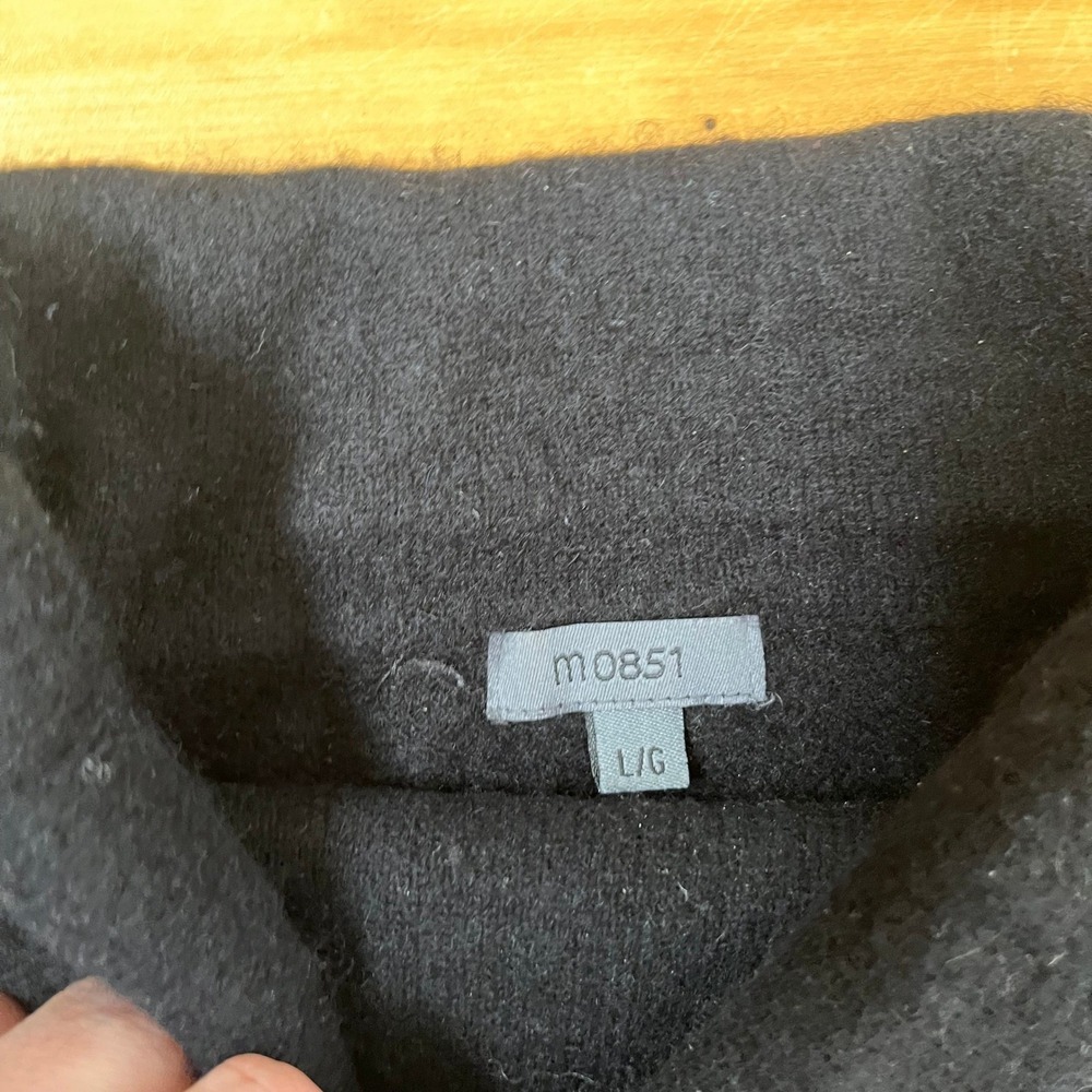 m0851 Black 100% Fine Cashmere Turtleneck Sweater Womens Large L/G - Picture 2 of 6